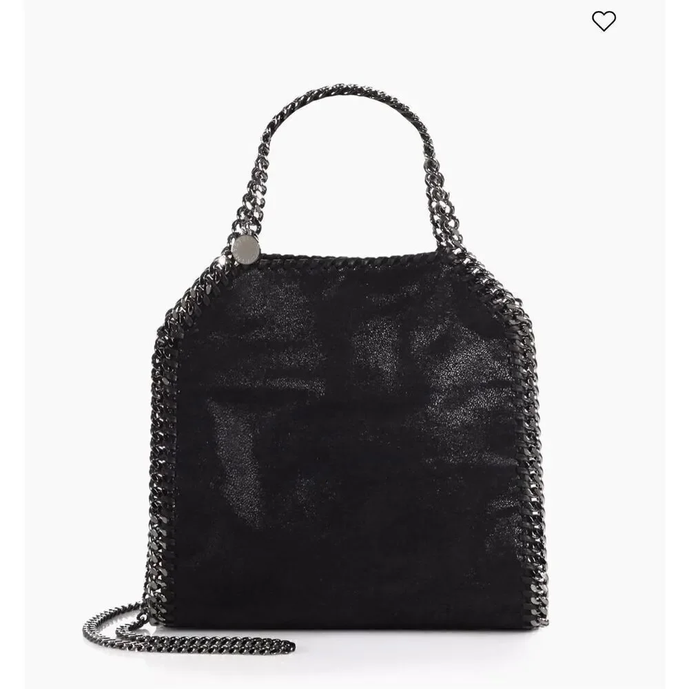 STELLA MCCARTNEY NWOT black The Falabella mini vegetarian brushed-leather